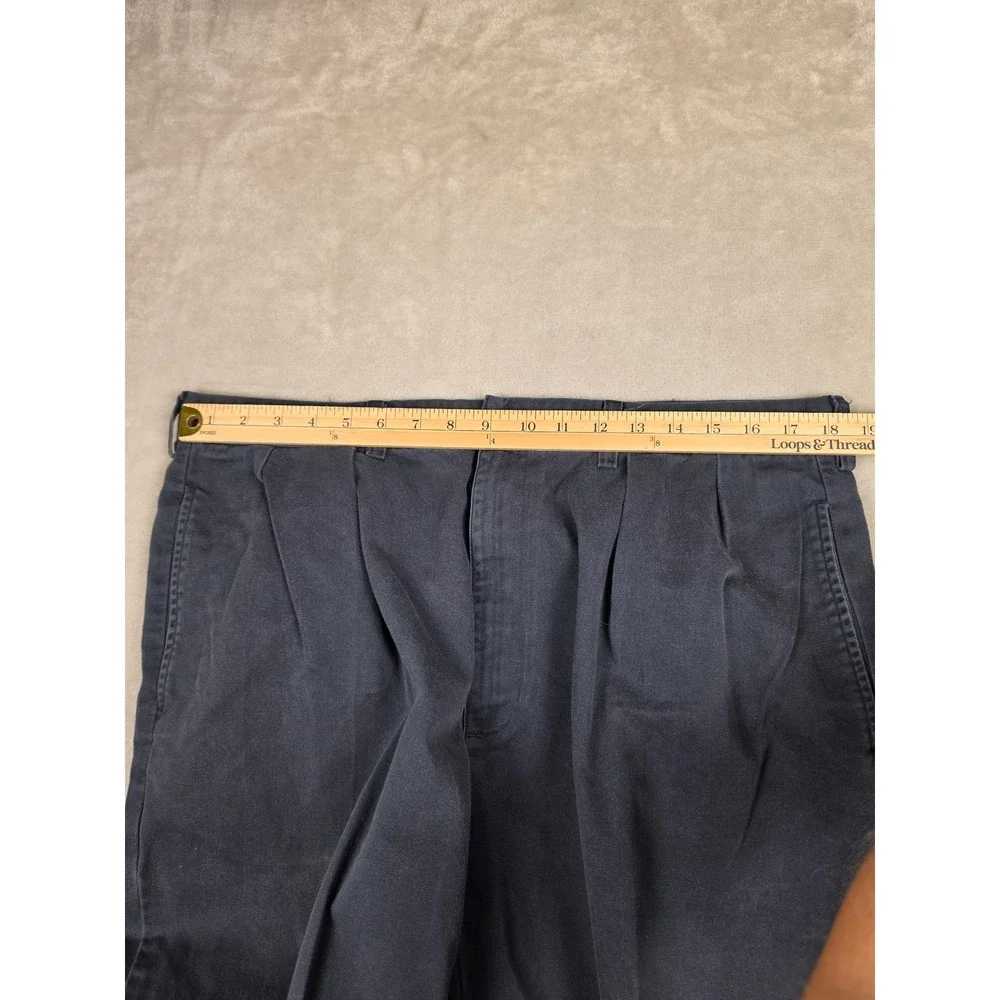 Vtg Polo Ralph Lauren Andrew Pant Mens 38x29 Fit 37x25 Blue Double Pleated *Read
